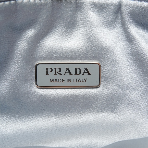 Prada Rhinestone Satin Crystal Triangle 2-Way Shoulder Bag in Blue - Picture 9 of 12